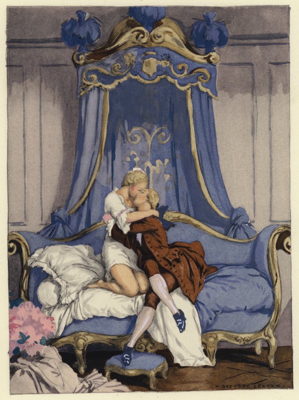 Illusztráció Casanova emlékirataihoz (színes litográfia) alkotó: Jules Marie Auguste Leroux