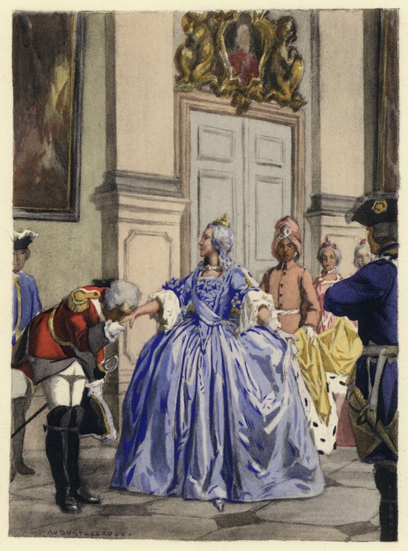 Illusztráció Casanova emlékirataihoz (színes litográfia) alkotó: Jules Marie Auguste Leroux