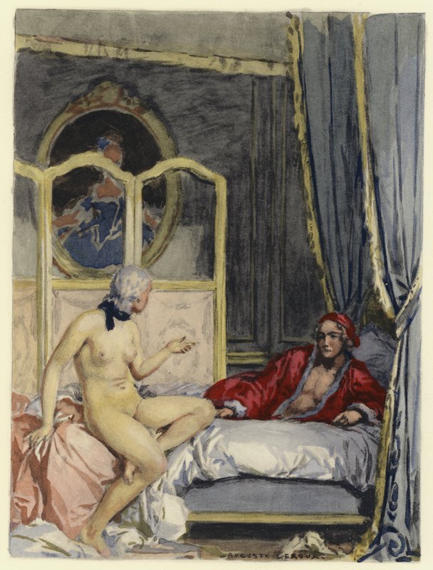 Illusztráció Casanova emlékirataihoz (színes litográfia) alkotó: Jules Marie Auguste Leroux