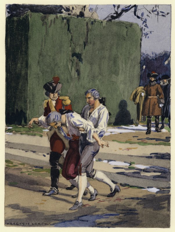 Illusztráció Casanova emlékirataihoz (színes litográfia) alkotó: Jules Marie Auguste Leroux