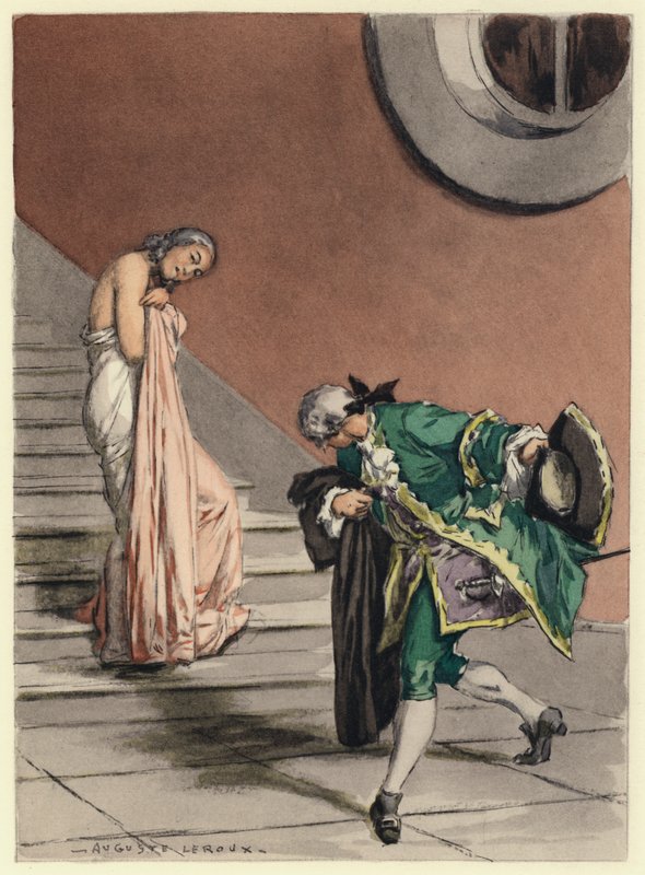 Illusztráció Casanova emlékirataihoz (színes litográfia) alkotó: Jules Marie Auguste Leroux