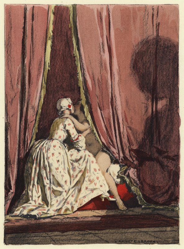 Illusztráció Casanova emlékirataihoz (színes litográfia) alkotó: Jules Marie Auguste Leroux