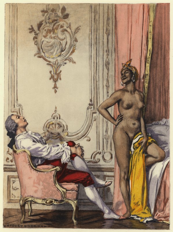 Illusztráció Casanova emlékirataihoz (színes litográfia) alkotó: Jules Marie Auguste Leroux