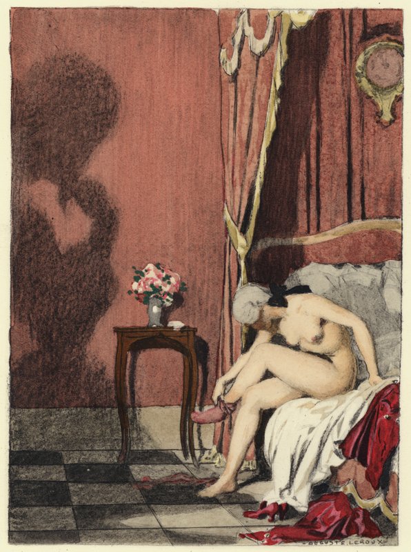Illusztráció Casanova emlékirataihoz (színes litográfia) alkotó: Jules Marie Auguste Leroux