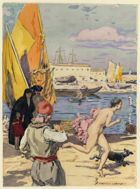 Illusztráció Casanova emlékirataihoz (színes litográfia) alkotó: Jules Marie Auguste Leroux