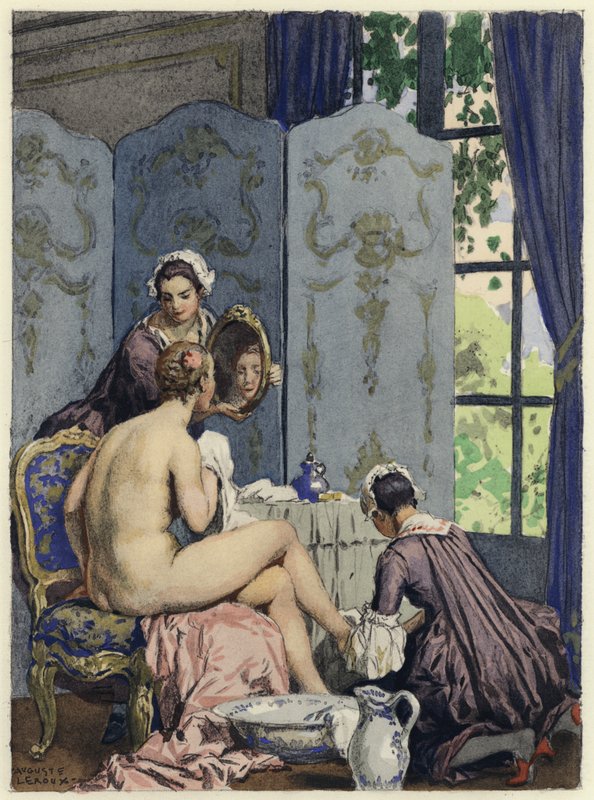 Illusztráció Casanova emlékirataihoz (színes litográfia) alkotó: Jules Marie Auguste Leroux
