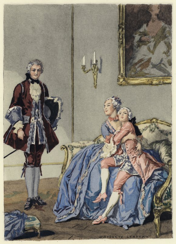 Illusztráció Casanova emlékirataihoz (színes litográfia) alkotó: Jules Marie Auguste Leroux