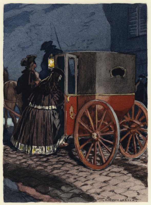 Illusztráció Casanova emlékirataihoz (színes litográfia) alkotó: Jules Marie Auguste Leroux