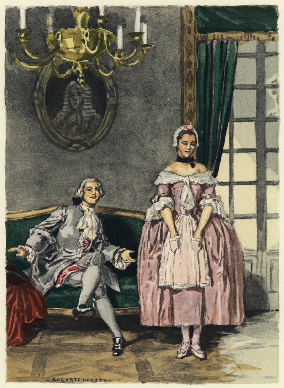 Illusztráció Casanova emlékirataihoz (színes litográfia) alkotó: Jules Marie Auguste Leroux