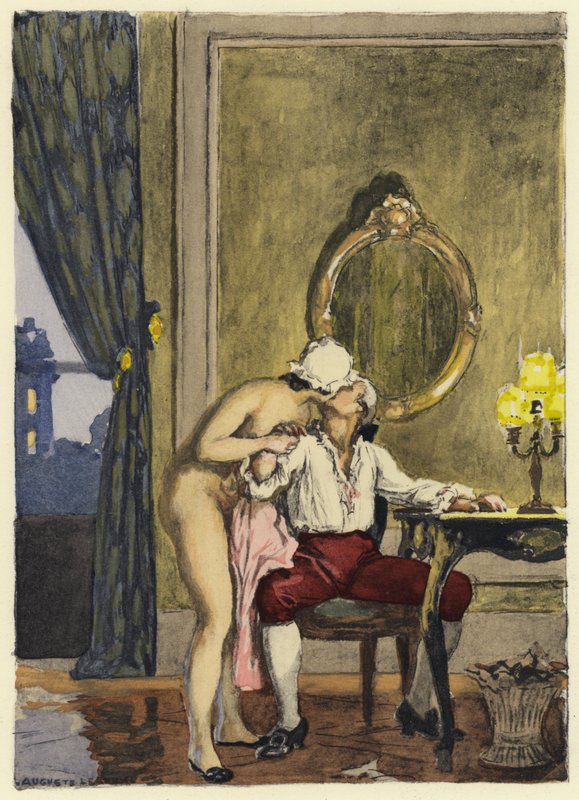 Illusztráció Casanova emlékirataihoz (színes litográfia) alkotó: Jules Marie Auguste Leroux