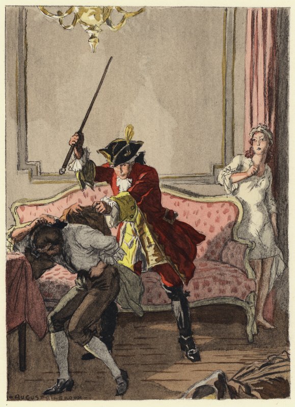 Illusztráció Casanova emlékirataihoz (színes litográfia) alkotó: Jules Marie Auguste Leroux