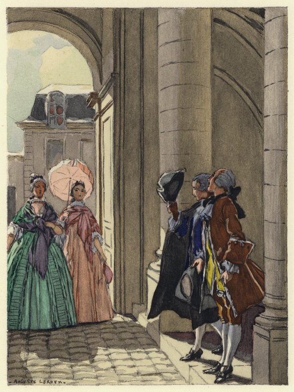 Illusztráció Casanova emlékirataihoz (színes litográfia) alkotó: Jules Marie Auguste Leroux