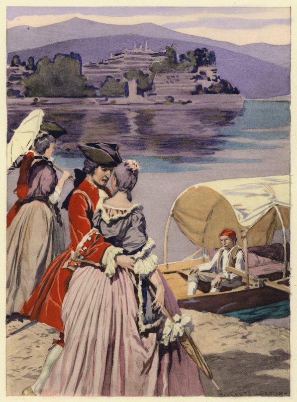 Illusztráció Casanova emlékirataihoz (színes litográfia) alkotó: Jules Marie Auguste Leroux