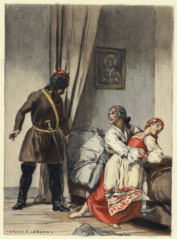 Illusztráció Casanova emlékirataihoz (színes litográfia) alkotó: Jules Marie Auguste Leroux