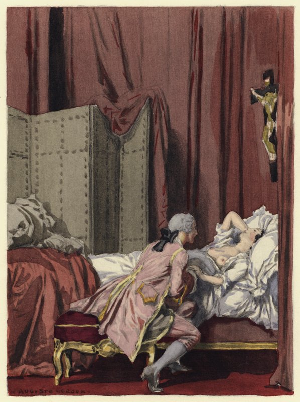 Illusztráció Casanova emlékirataihoz (színes litográfia) alkotó: Jules Marie Auguste Leroux