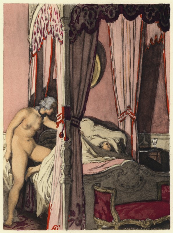 Illusztráció Casanova emlékirataihoz (színes litográfia) alkotó: Jules Marie Auguste Leroux