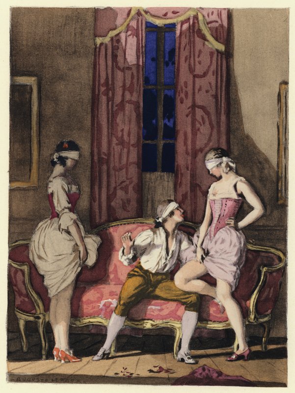 Illusztráció Casanova emlékirataihoz (színes litográfia) alkotó: Jules Marie Auguste Leroux