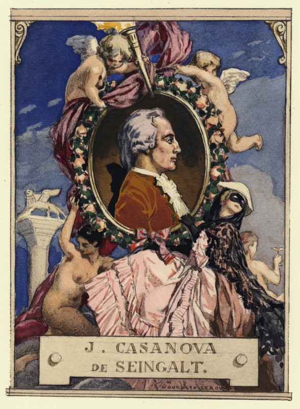 Casanova portréja (színes litográfia) alkotó: Jules Marie Auguste Leroux