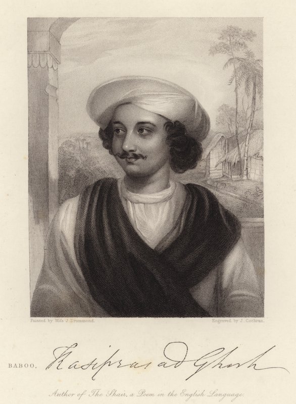 Baboo Kasiprasad Ghosh (metszet) alkotó: Julian E. (after) Drummond