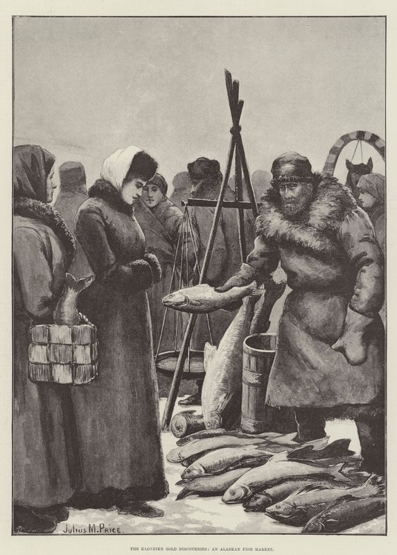 A klondikei arany felfedezések, egy alaszkai halpiac alkotó: Julius Mandes Price