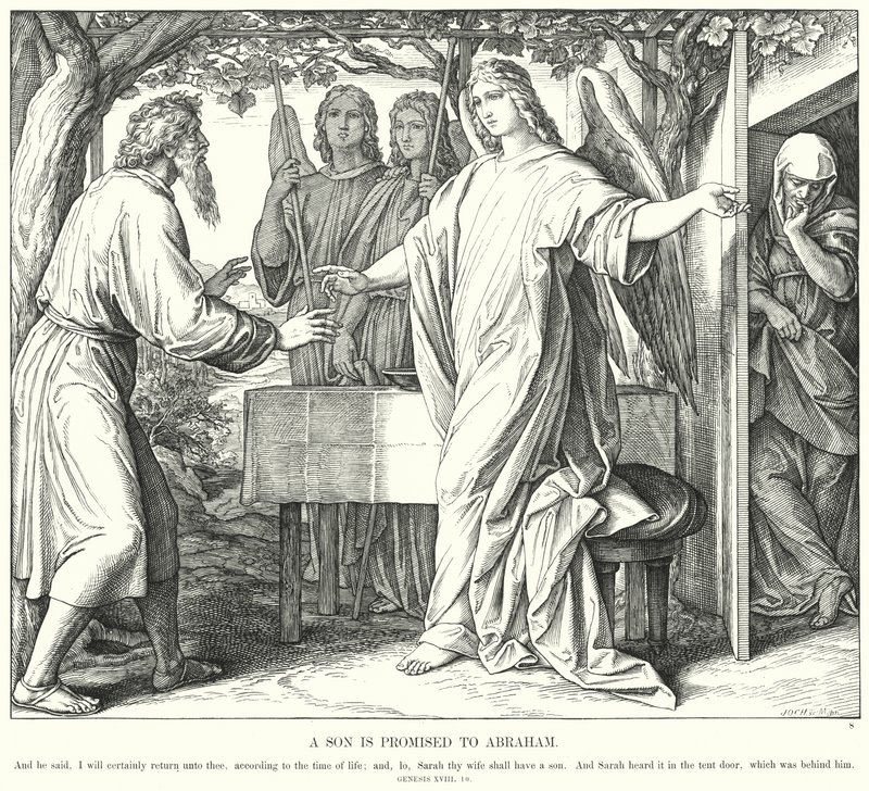 Fiút ígérnek Ábrahámnak (metszet) alkotó: Julius (after) Schnorr von Carolsfeld