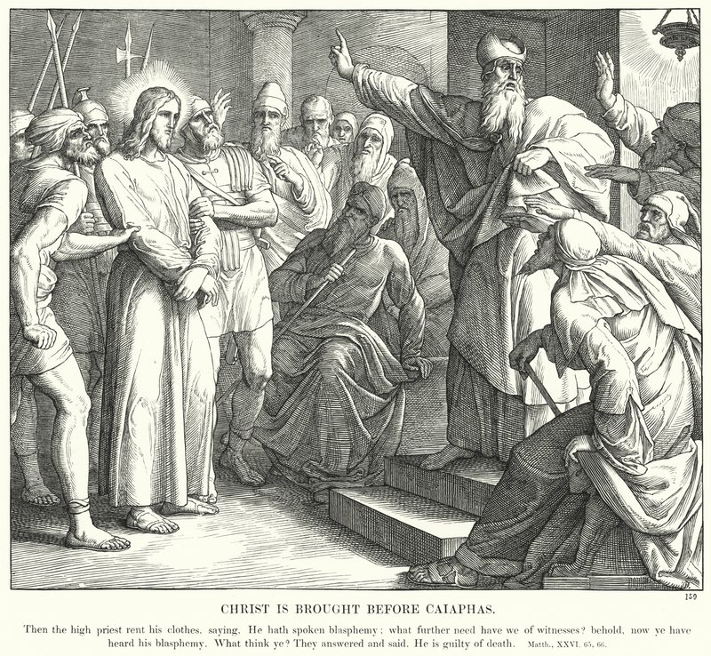 Krisztust Kajafás elé viszik (metszet) alkotó: Julius (after) Schnorr von Carolsfeld
