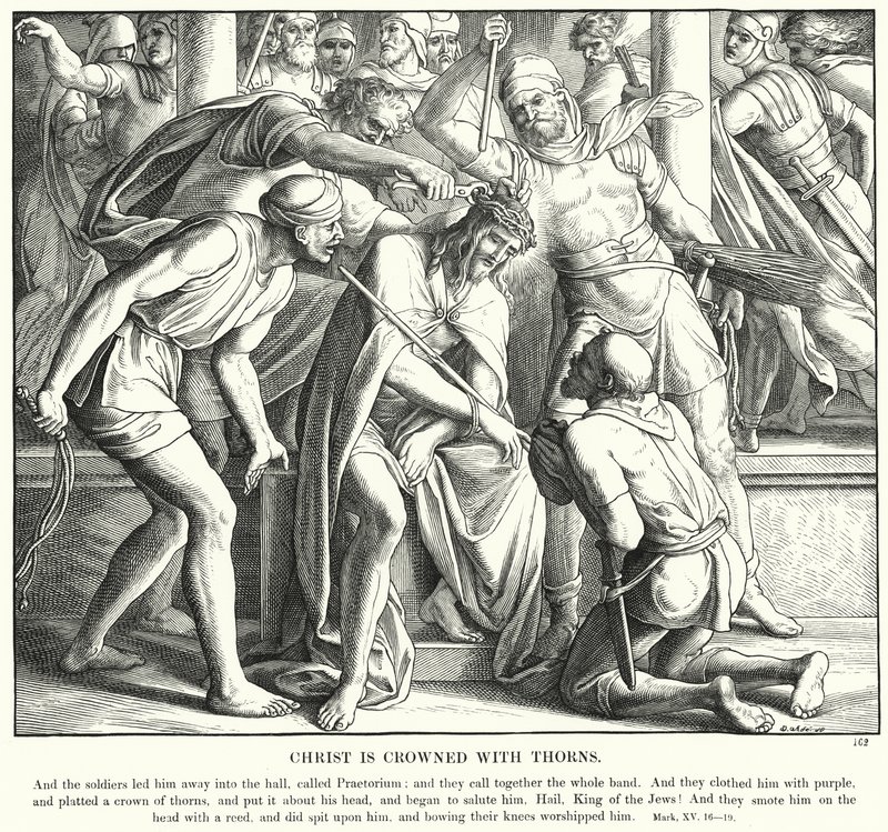 Krisztust tövisekkel koronázzák meg (metszet) alkotó: Julius (after) Schnorr von Carolsfeld