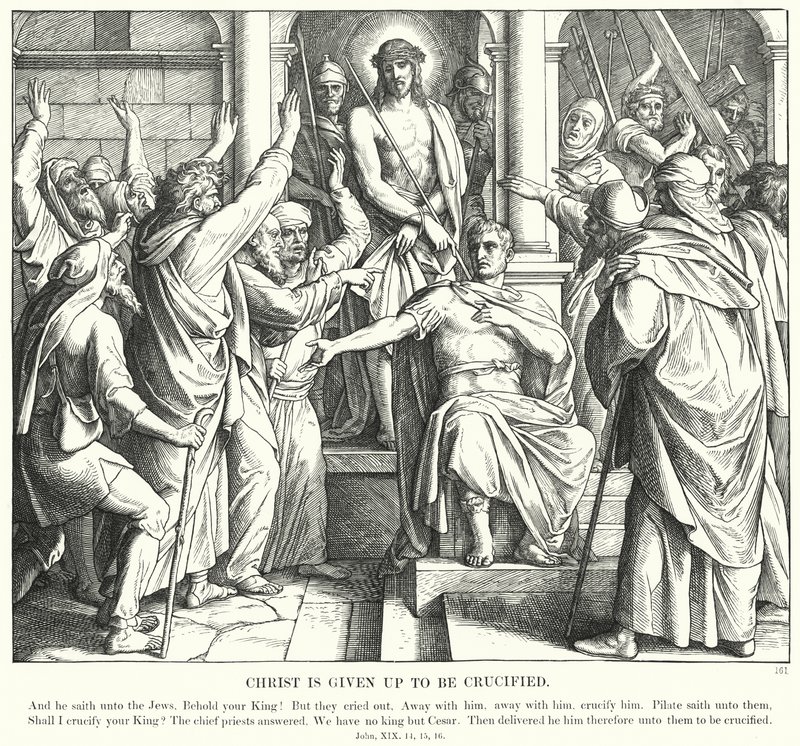 Krisztust azért adták, hogy keresztre feszítsék (metszet) alkotó: Julius (after) Schnorr von Carolsfeld