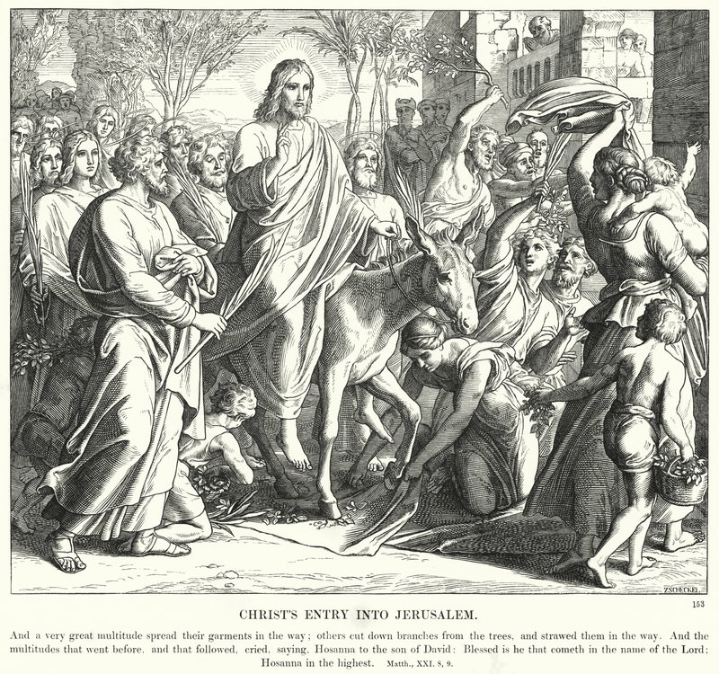Krisztus belépése Jeruzsálembe (metszet) alkotó: Julius (after) Schnorr von Carolsfeld