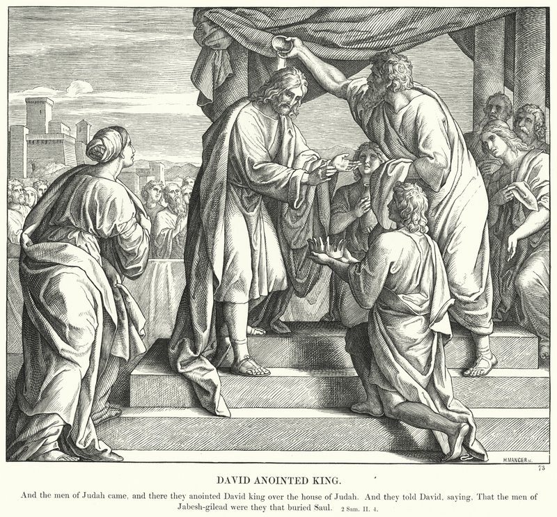 Dávid felkent király (metszet) alkotó: Julius (after) Schnorr von Carolsfeld