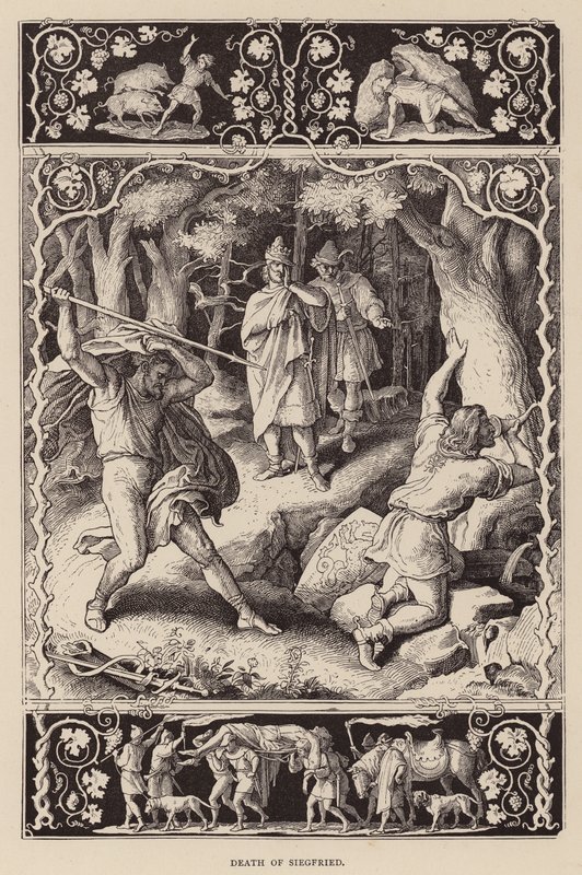 Siegfried halála (metszet) alkotó: Julius (after) Schnorr von Carolsfeld