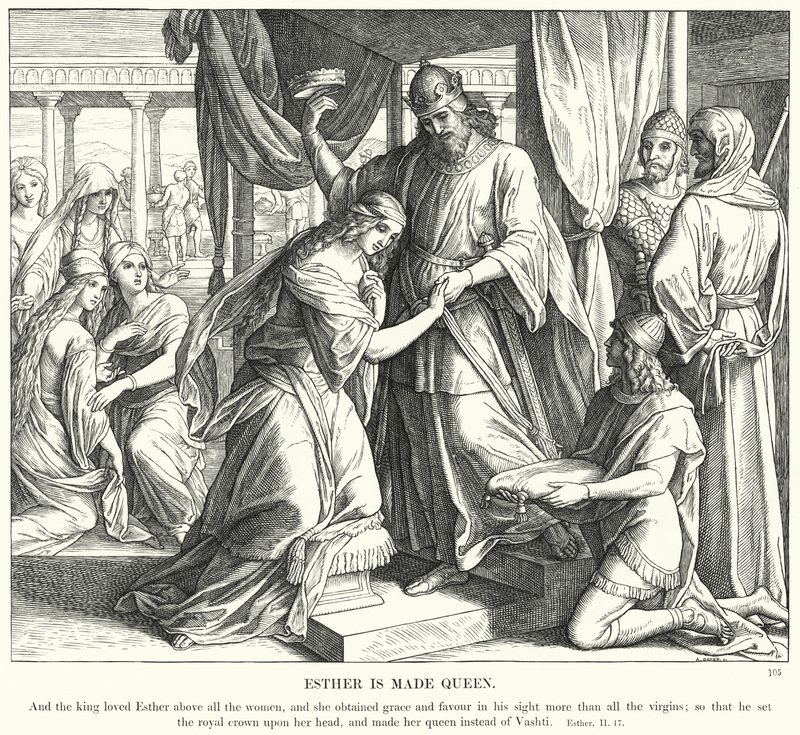 Eszter királynővé lett (metszet) alkotó: Julius (after) Schnorr von Carolsfeld