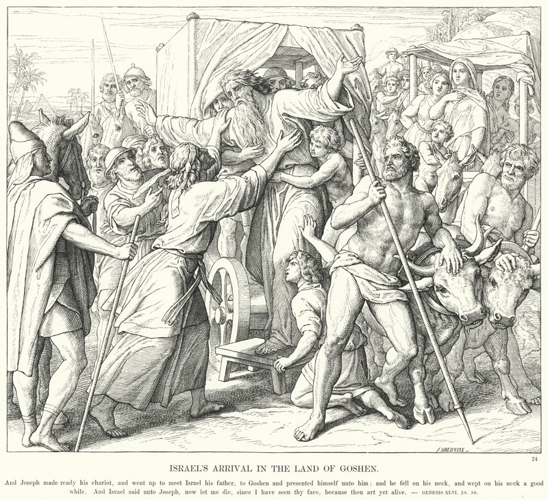 Izrael érkezése Gosen földjére (metszet) alkotó: Julius (after) Schnorr von Carolsfeld