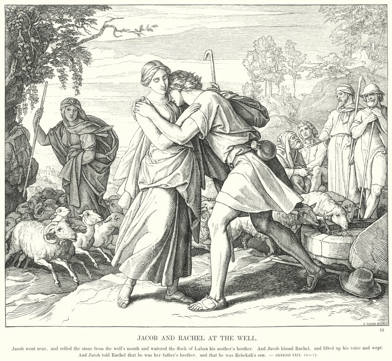 Jacob és Ráchel a kútnál (metszet) alkotó: Julius (after) Schnorr von Carolsfeld