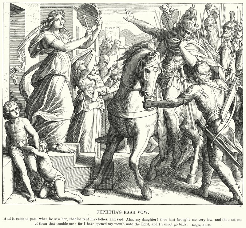 Jephtah kiütéses fogadalma (metszet) alkotó: Julius (after) Schnorr von Carolsfeld