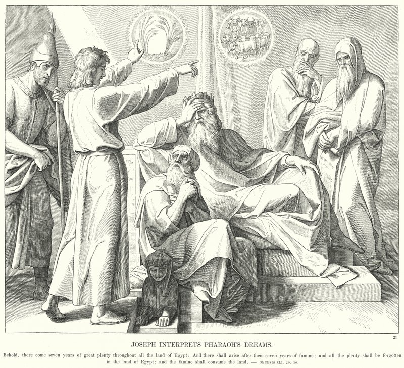 József értelmezi a fáraó álmait (metszet) alkotó: Julius (after) Schnorr von Carolsfeld