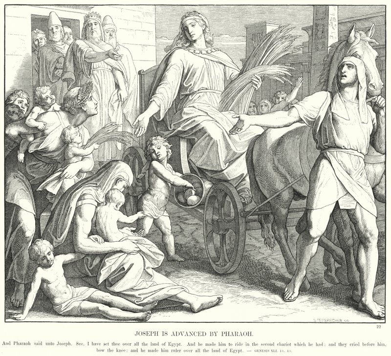 Józsefet a fáraó fejlesztette (metszet) alkotó: Julius (after) Schnorr von Carolsfeld