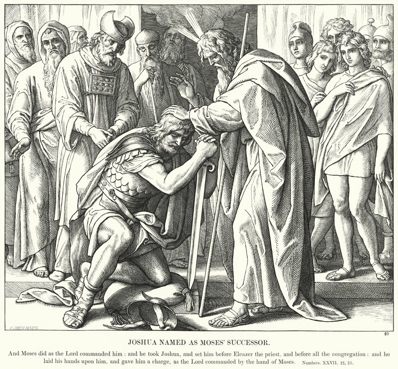 Joshuát Mózes utódjának nevezték (metszet) alkotó: Julius (after) Schnorr von Carolsfeld