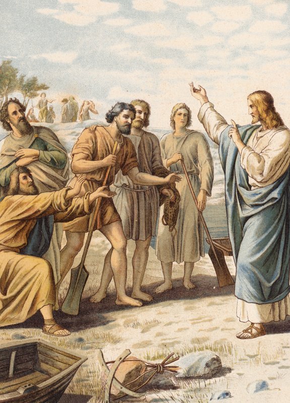 Nathaniel (színes litográfia) alkotó: Julius (after) Schnorr von Carolsfeld