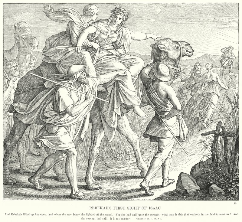 Rebeka Izsák első pillantása (metszet) alkotó: Julius (after) Schnorr von Carolsfeld