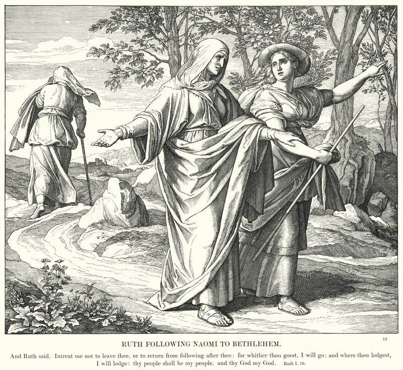 Ruth Naomit követi Betlehembe (metszet) alkotó: Julius (after) Schnorr von Carolsfeld