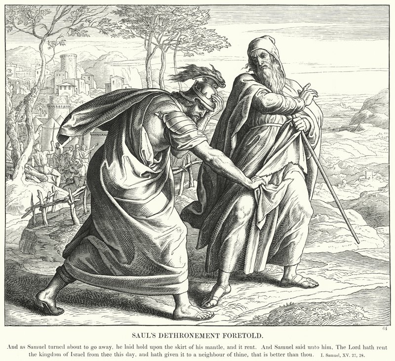 Saul megjövendölt trónfosztása (metszet) alkotó: Julius (after) Schnorr von Carolsfeld