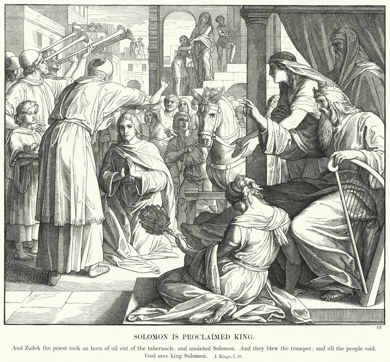 Salamont királynak kiáltották ki (metszet) alkotó: Julius (after) Schnorr von Carolsfeld