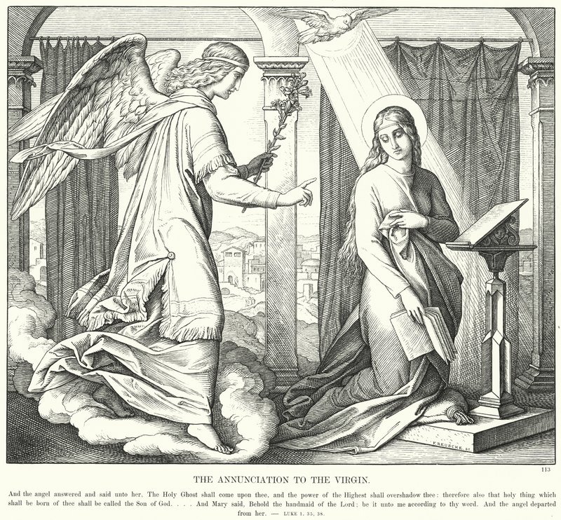 Angyali üdvözlet a Szűznek (metszet) alkotó: Julius (after) Schnorr von Carolsfeld