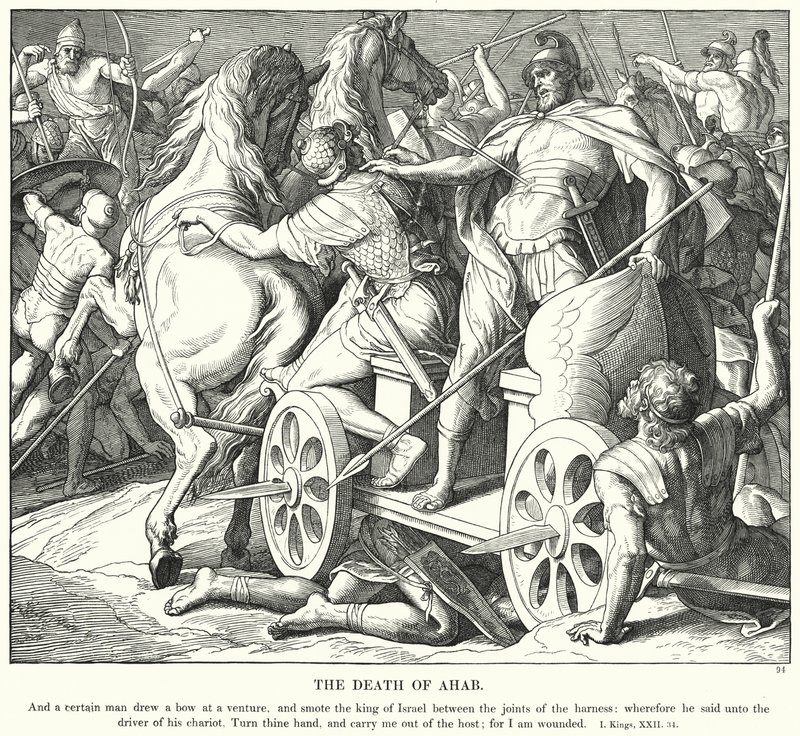 Aháb halála (metszet) alkotó: Julius (after) Schnorr von Carolsfeld