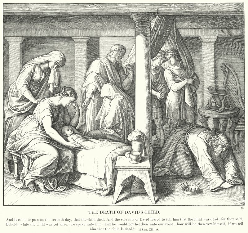 Dávid gyermekének halála (metszet) alkotó: Julius (after) Schnorr von Carolsfeld
