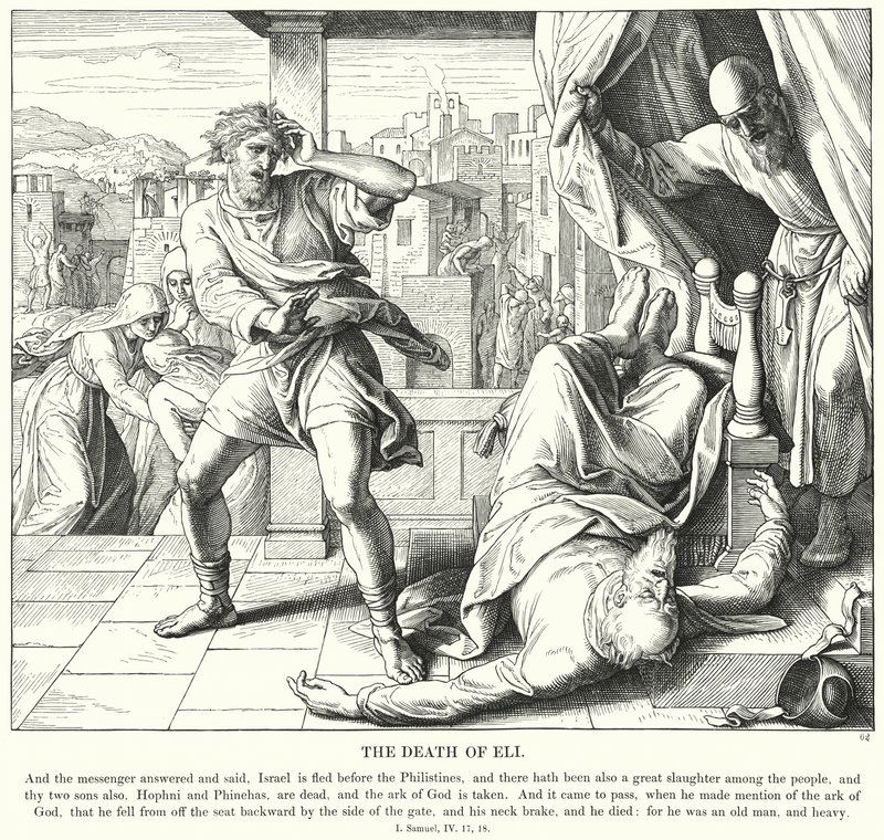 Éli halála (metszet) alkotó: Julius (after) Schnorr von Carolsfeld