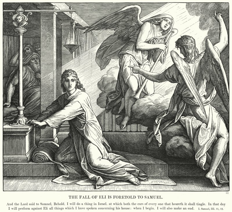 Éli bukását megjövendölték Sámuelnek (metszet) alkotó: Julius (after) Schnorr von Carolsfeld