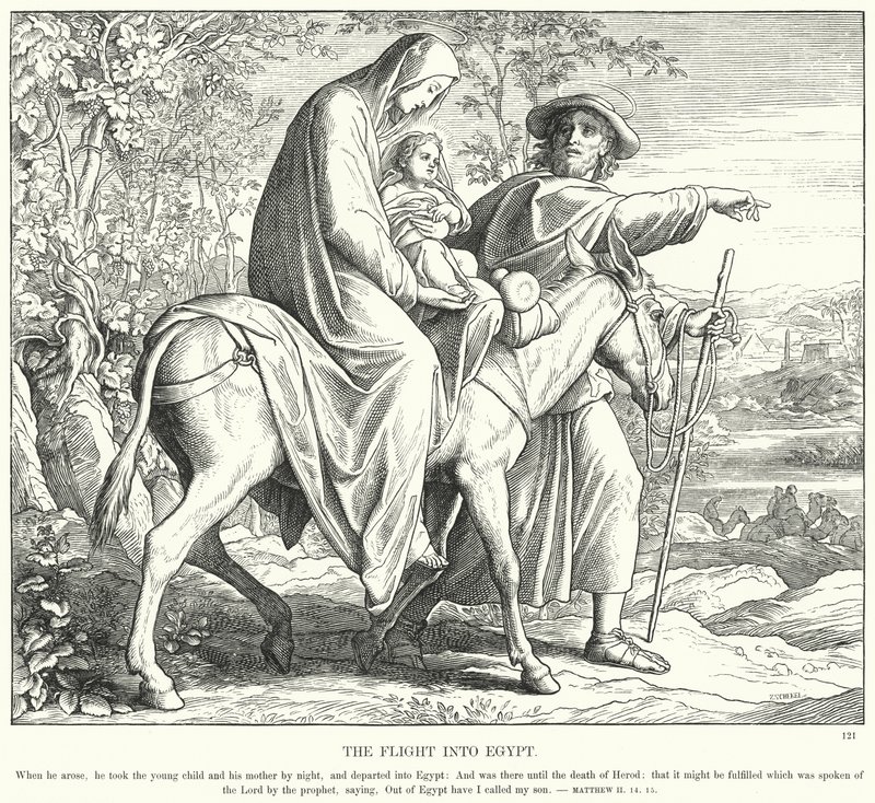 Repülés Egyiptomba (metszet) alkotó: Julius (after) Schnorr von Carolsfeld