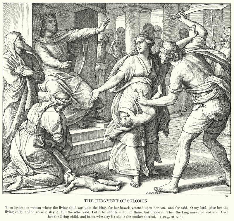 Salamon ítélete (metszet) alkotó: Julius (after) Schnorr von Carolsfeld
